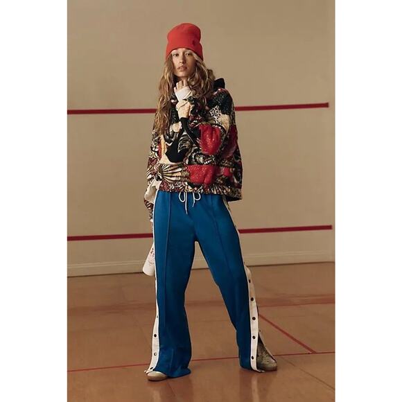 $198! FREE PEOPLE Wild And Free Printed Fleece Pullover Wildflower Retro Combo M - Picture 4 of 5